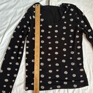 A. Byer Black Top with Pink Floral Accents